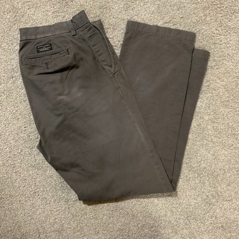 Banana Republic: Gray Emerson Pant -pocket patched | Size: 34x34